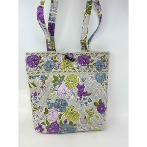 Vera Bradley Purse Tote Watercolor Floral Purple Toggle Tote -Retired Print